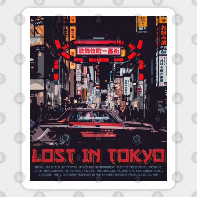 Lost In Tokyo Sticker by Aanmah Shop